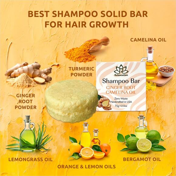 Ginger Root SOLID Shampoo Bar for Hair Growth - Picture 8 of 9
